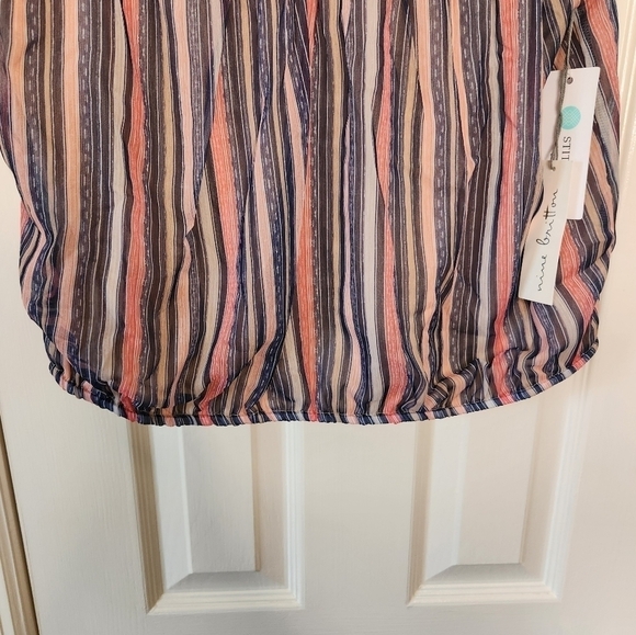 Nine Britton Misha Elastic Strap Cropped Striped Cami Elastic Hem Size L… - Picture 6 of 12